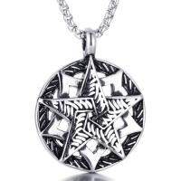 Stainless Steel Pendants, Titanium Steel, pentagram, polished, blacken, 33x33mm, Hole:Approx 6mm, Sold By PC