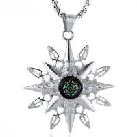 Stainless Steel Pendants Titanium Steel polished with compass & blacken Approx 6mm Sold By PC