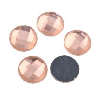 Glass Cabochons, Flat Round, flat back & faceted, Champagne, 12x3mm, 280PCs/Bag, Sold By Bag