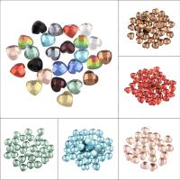 Glass Cabochons, Flat Heart, flat back & faceted, more colors for choice, 8x8x3mm, 400PCs/Bag, Sold By Bag