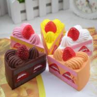 Relieve Stress Squishy Toys, PU Leather, Cake, mixed colors, 80mm, 5PCs/Bag, Sold By Bag