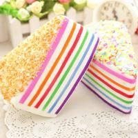 Relieve Stress Squishy Toys, PU Leather, Cake, mixed colors, 140x90x80mm, 5PCs/Bag, Sold By Bag