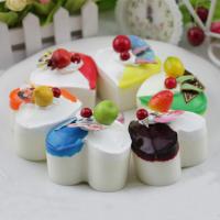 Relieve Stress Squishy Toys, PU Leather, Cake, mixed colors, 80x60mm, 6PCs/Bag, Sold By Bag