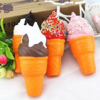 Relieve Stress Squishy Toys PU Leather Ice Cream mixed colors Sold By Bag