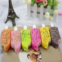 Relieve Stress Squishy Toys PU Leather Ice Cream hanging mixed colors Sold By Bag