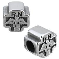 Stainless Steel European Beads, Cross, without troll & blacken, 11x10.50x8.50mm, Hole:Approx 5mm, 10PCs/Lot, Sold By Lot