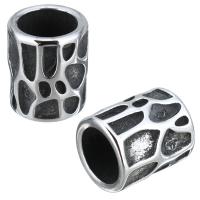 Stainless Steel Large Hole Beads, Column, blacken, 11x13x11mm, Hole:Approx 8mm, 10PCs/Lot, Sold By Lot