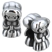 Stainless Steel European Beads, Girl, without troll & blacken, 8x13x11mm, Hole:Approx 5mm, 10PCs/Lot, Sold By Lot