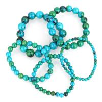 Chrysocolla Bracelet, Round, Unisex & different size for choice, Sold By Strand