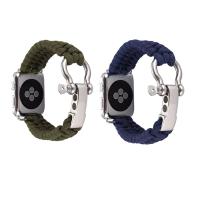 Watch Bands, Paracord, with Stainless Steel, for apple watch & Unisex & different size for choice, more colors for choice, Length:Approx 9 Inch, Sold By PC