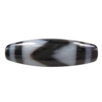 Natural Tibetan Agate Dzi Beads, Oval, tiger teeth & Buddhist jewelry & two tone, 38x12mm, Hole:Approx 2.5mm, Sold By PC