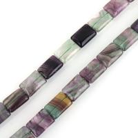 Purple Fluorite Beads, Rectangle, 18x13x7mm, Hole:Approx 1.5mm, Approx 21PCs/Strand, Sold Per Approx 15 Inch Strand