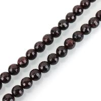 Granat Perle, rund, verschiedene Größen vorhanden & facettierte, Bohrung:ca. 1mm, verkauft per ca. 15.5 ZollInch Strang
