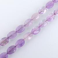 Natural Amethyst Beads, Flat Oval, 14x10x6mm, Hole:Approx 1mm, Approx 28PCs/Strand, Sold Per Approx 15.5 Inch Strand