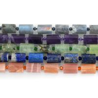Mixed Gemstone Beads, Column, different materials for choice & faceted, 15x10x10mm, Hole:Approx 1mm, Approx 22PCs/Strand, Sold Per Approx 15 Inch Strand