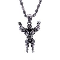 Titanium Steel Pendants Muscle Man blacken Approx 6mm Sold By PC