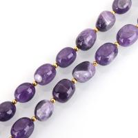 Natürliche Amethyst Perlen, oval, 14-15x10-12x9-11mm, Bohrung:ca. 1.5mm, ca. 23PCs/Strang, verkauft per ca. 15.5 ZollInch Strang