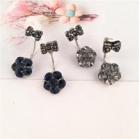 Zinc Alloy Split Earring with Crystal plated & for woman & faceted & with rhinestone nickel lead & cadmium free Sold By Pair