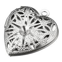 Stainless Steel Locket Pendant Setting, Heart, hollow, original color, 20x23x6mm, Hole:Approx 2mm, Inner Diameter:Approx 3, 14x11mm, 10PCs/Lot, Sold By Lot