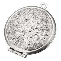 Stainless Steel Locket Pendant, Flat Round, original color, 27x32x6mm, Hole:Approx 2mm, Inner Diameter:Approx 19mm, 10PCs/Lot, Sold By Lot
