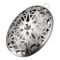 Stainless Steel Locket Pendant Setting, Flat Oval, hollow, original color, 26x38x10mm, Hole:Approx 3mm, Inner Diameter:Approx 3, 19x27mm, 10PCs/Lot, Sold By Lot