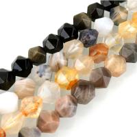 Gemstone smykker perler, Ædelsten, Runde, Star Cut Faceted & forskellige materialer til valg & forskellig størrelse for valg, Hole:Ca. 0.6mm, Solgt Per Ca. 15 inch Strand