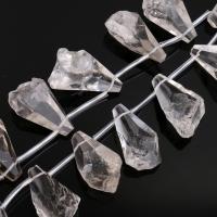 Natural Clear Quartz Beads, 18-24x34-40x18-24mm, Hole:Approx 0.6mm, Approx 14PCs/Strand, Sold Per Approx 16 Inch Strand