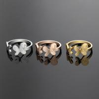 Titanium Steel Finger Ring plated Adjustable & polished & for woman 7.6mm US Ring Sold By PC