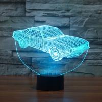 Ночной светодиодный светильник рядом с 3D-лампой, ABS-пластик, с Акрил, Машина, с интерфейсом USB & изменить цвет автоматически & разные стили для выбора & различные модели для выбора, продается указан