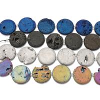 Laugh Rift Achat Perle, flache Runde, keine, 28-31x28-31x6-7mm, Bohrung:ca. 1.5mm, ca. 6PCs/Strang, verkauft per ca. 8 ZollInch Strang