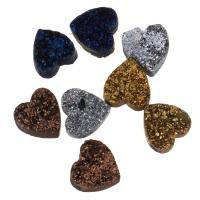 Pendentif en agate de quartz glacé, agate quartz de glace, coeur, le style Druzy, plus de couleurs à choisir, 9-10x9-10x4-5, Trou:Environ 1.5mm, Vendu par PC
