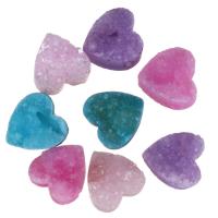 Pendentif en agate de quartz glacé, agate quartz de glace, coeur, le style Druzy, plus de couleurs à choisir, 9-10x9-10x4-5mm, Trou:Environ 1mm, Vendu par PC