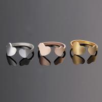 титан Открыть палец кольцо, Другое покрытие, Регулируемый & Женский, Много цветов для выбора, 7.5mm, размер:6, продается PC