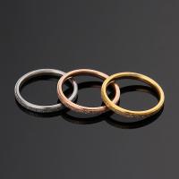 Titanium Steel Δάχτυλο του δακτυλίου, επιχρυσωμένο, διαφορετικό μέγεθος για την επιλογή & για τη γυναίκα, περισσότερα χρώματα για την επιλογή, 2mm, Sold Με PC