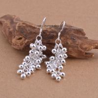 Brass Drop Earring real silver plated for woman lead & cadmium free Sold By Pair