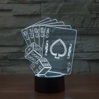Night Led Light Beside 3D Lamp  ABS Plastic with Acrylic Poker with USB interface & change color automaticly Sold By Set