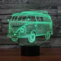 Night Led Light Accanto alla lampada 3D, ABS plastica, with acrilico, Autobus, con interfaccia USB & cambiare il colore automaticly & stili diversi per la scelta, 210x87x201mm, Venduto da set