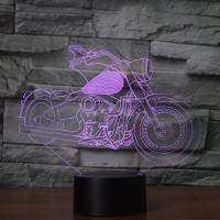 Night Led Light Beside 3D Lamp , ABS Plastic, with Acrylic, Motorcycle, with USB interface & change color automaticly & different styles for choice, 214x87x196mm, Sold By Set