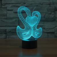 Night Led Light Beside 3D Lamp , ABS Plastic, with Acrylic, Swan, with USB interface & change color automaticly & different styles for choice, 142x87x229mm, Sold By Set