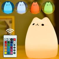 Night Lights, Silicone, 7 gradient color & touch and remote switch & 7 LED mood light & with LED light & different designs for choice, 122x22x153mm, Sold By PC