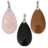 Stainless Steel Pendants Teardrop original color Approx 4mm Sold By PC