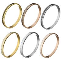 Stainless Steel Bangle, plated, for woman & enamel, more colors for choice, 6mm, Inner Diameter:Approx 58x51mm, Sold By PC