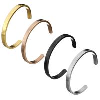 aço inoxidável abertura da pulseira, banhado, para mulher, Mais cores pare escolha, 6mm, Diametro interno:Aprox 58x45mm, vendido por PC