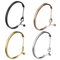 Bijoux bracelet en acier inoxydable, Placage, chaîne ovale & pour femme, plus de couleurs à choisir, 4mm, Diamètre intérieur:Environ 57x45mm, Vendu par brin