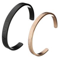 Stainless Steel Cuff Bangle, plated, with roman number & for woman, more colors for choice, Sold By PC