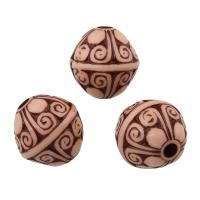 Acrylic Beads, Round, imitation wood, 12x11.50x11.50mm, Hole:Approx 0.5mm, Approx 620PCs/Bag, Sold By Bag