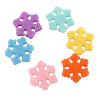 Acrylic Cabochon, Flower, solid color, mixed colors, 13x13x2mm, Approx 2500PCs/Bag, Sold By Bag