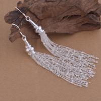 Brass Tassel Earring real silver plated for woman lead & cadmium free Sold By Pair