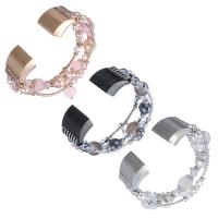 Watch Bands, Brass, with Resin Pearl & Agate & Crystal, plated, for Fitbit charge 2 & elastic & faceted, more colors for choice, nickel, lead & cadmium free, 18x22mm, Sold Per Approx 6 Inch Strand