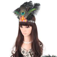 Headband, Nylon Cord, with Feather, Bohemian style & for woman, Sold Per Approx 19 Inch Strand
